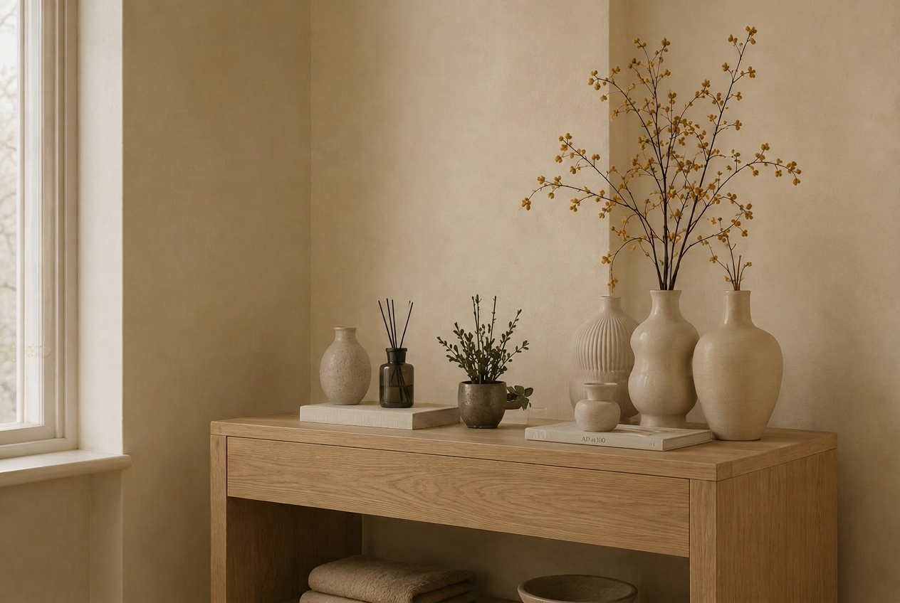 A bright corner with ceramic vessels