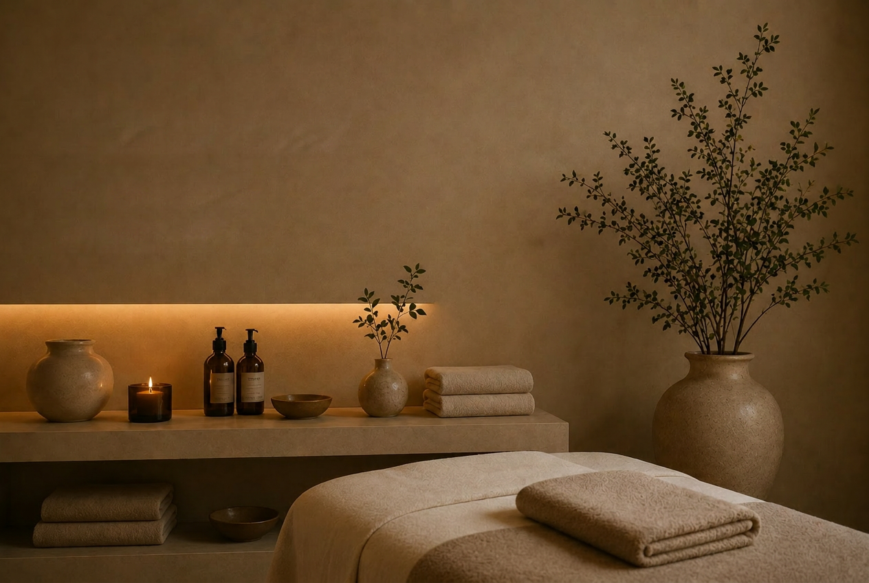 A candlelit Casa Sienna treatment suite